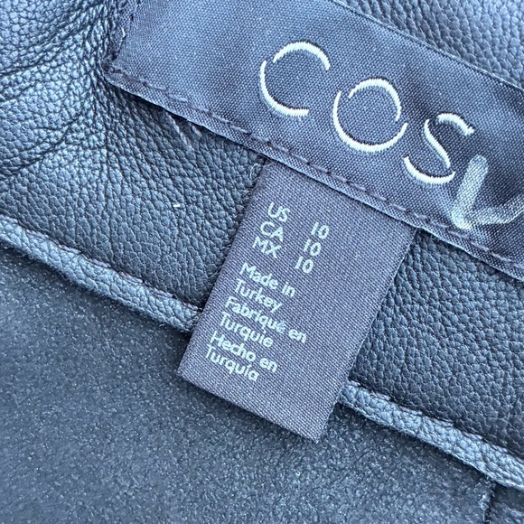 COS Leather Black Midi Skirt $479 MSRP Sz 10 - Picture 7 of 9